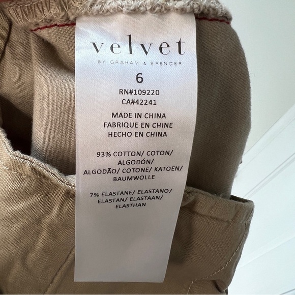 Anthropologie Velvet by Graham & Spencer Khaki Side Stripe Pant NWT - Picture 8 of 14